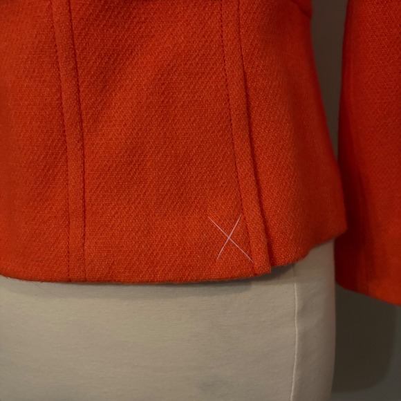 NWOT Talbots Orange Button Up Wool Blend Blazer (Women's 4P Petite) - Picture 6 of 9